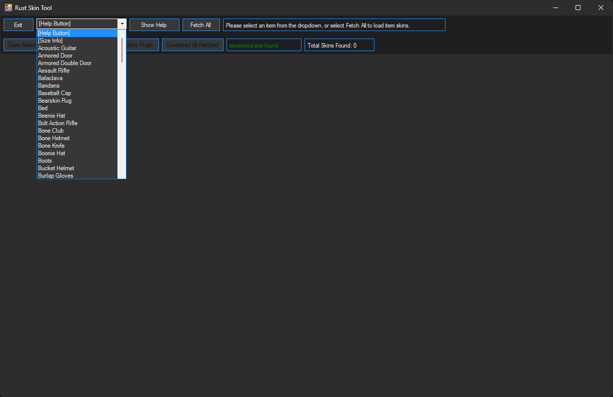 Skin Downloader Dropdown List